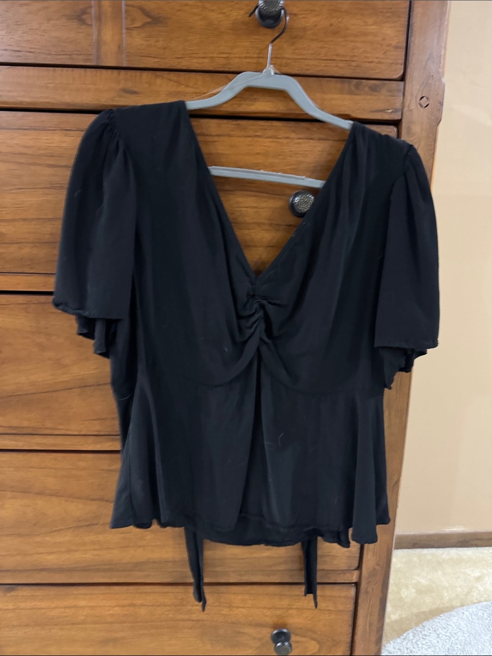 a new day Black Twist-Front V-Neck Blouse